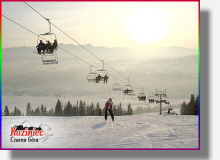 Koziniec Ski, stacja narciarska, kolej linowa, Tatry, Babia G&oacute;ra, Gorce, Pieniny, stok, wyciąg, wypożyczalni nart, trasy zjazdowe, niebieska, czerwona